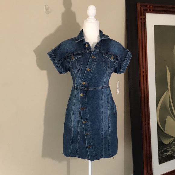 free people denim mini dress